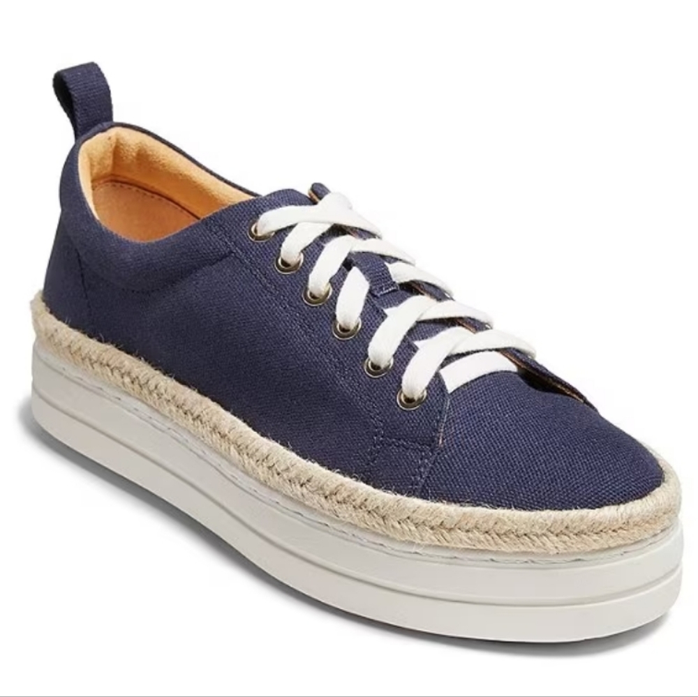 Jack Rogers Mia Platform Sneakers Midnight Navy 8.5 - Picture 1 of 8